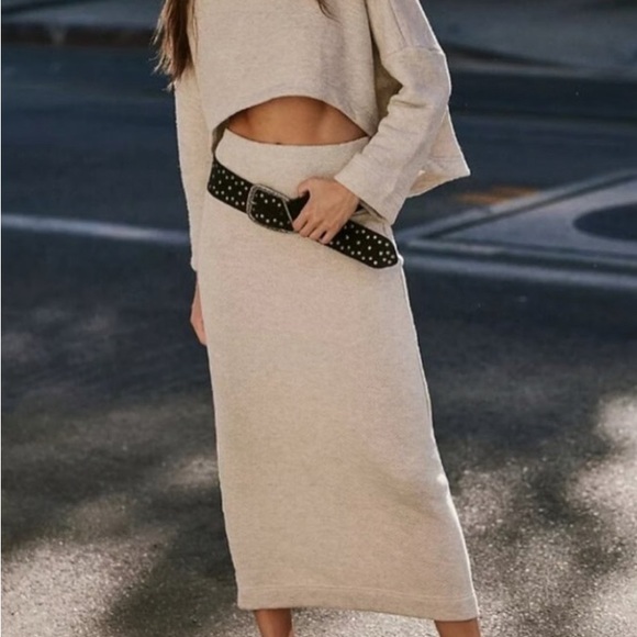 Free People Dresses & Skirts - Free people Miller reversible set in wet Plaster color size xs